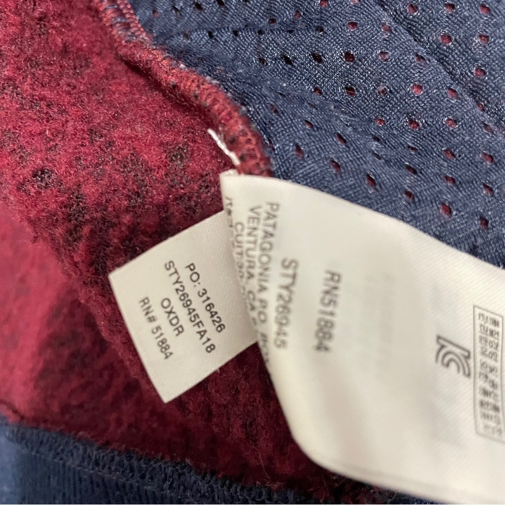 Patagonia Woolyester Fleece Jacket Full Zip Oxide Red Blue Womens Large L - Picture 5 of 16